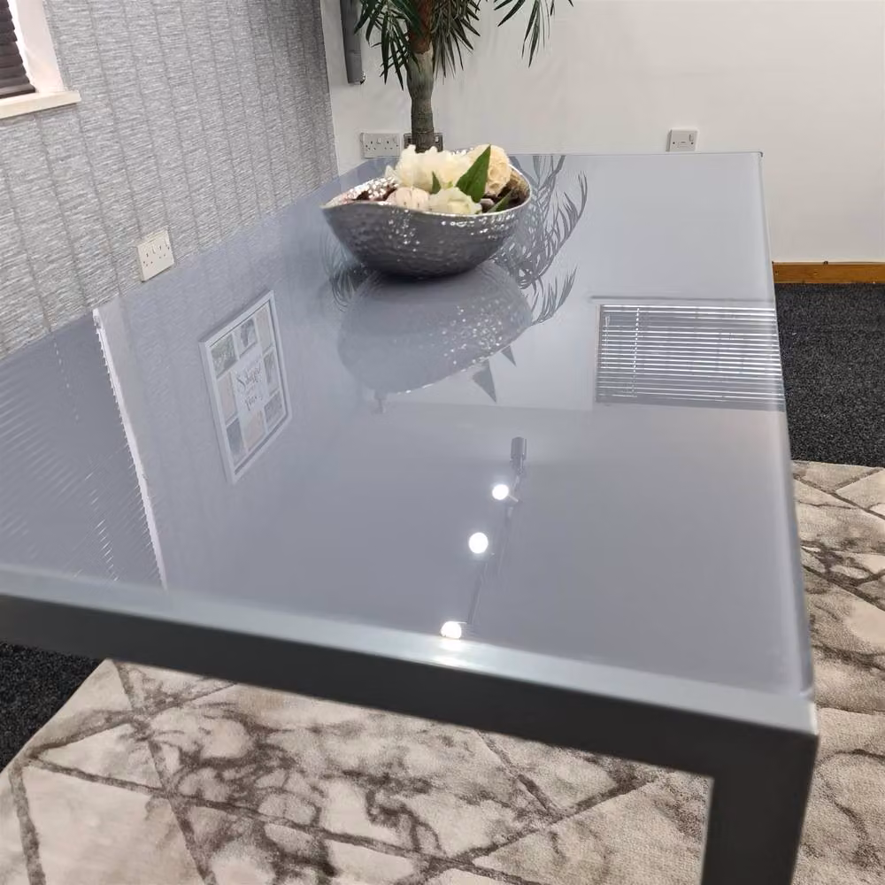 Kosy Koala Modern Rectangular Grey Glass Dining Table for 6 Seats – 2