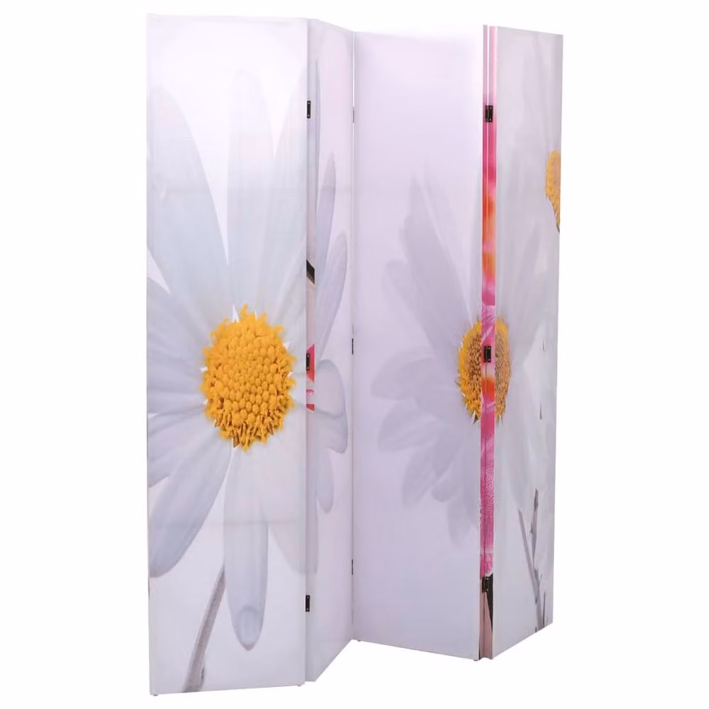 Berkfield Home Folding Room Divider with Floral Design, Multicolour, W: 160 cm, H: 170 cm