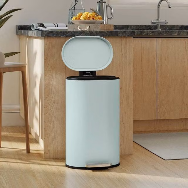 EONLION Slim Rectangular Pedal Bin in Green, W/D/H: 34 x 30 x 100 cm