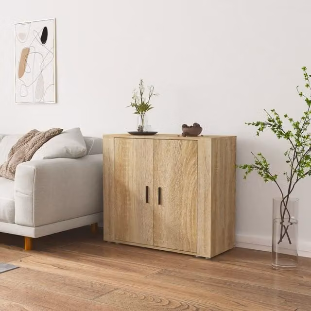 Berkfield Home Sonoma Oak Sideboard in Beige, W/D/H: 80 x 33 x 70 cm – 1