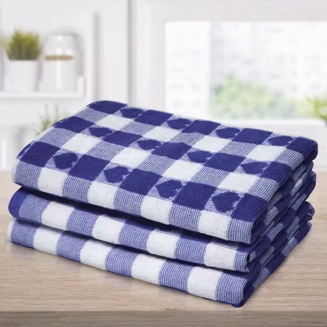 Kitchen Trends Purple Striped Cotton Tea Towels, Pack of 3