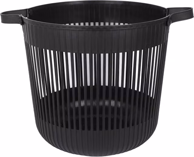 Malmo Round Plastic Storage Basket in Black