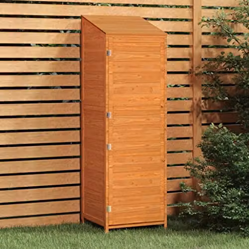 vidaXL Rustic Tall Garden Cabinet in Brown Wood, W/D/H: 55 x 52 x 174.5 cm – 2