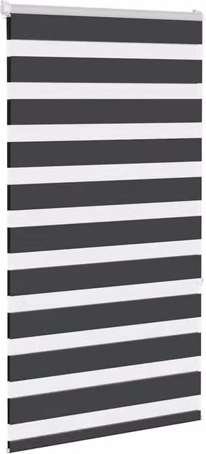 Berkfield Home Elegant Zebra Blind in Black Polyester, W: 85 cm, H: 150 cm – 1