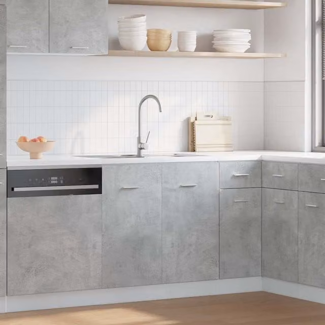 Berkfield Home Lyon Concrete Grey Sink Bottom Cabinet W/D/H: 80 x 46 x 81.5 cm – 1