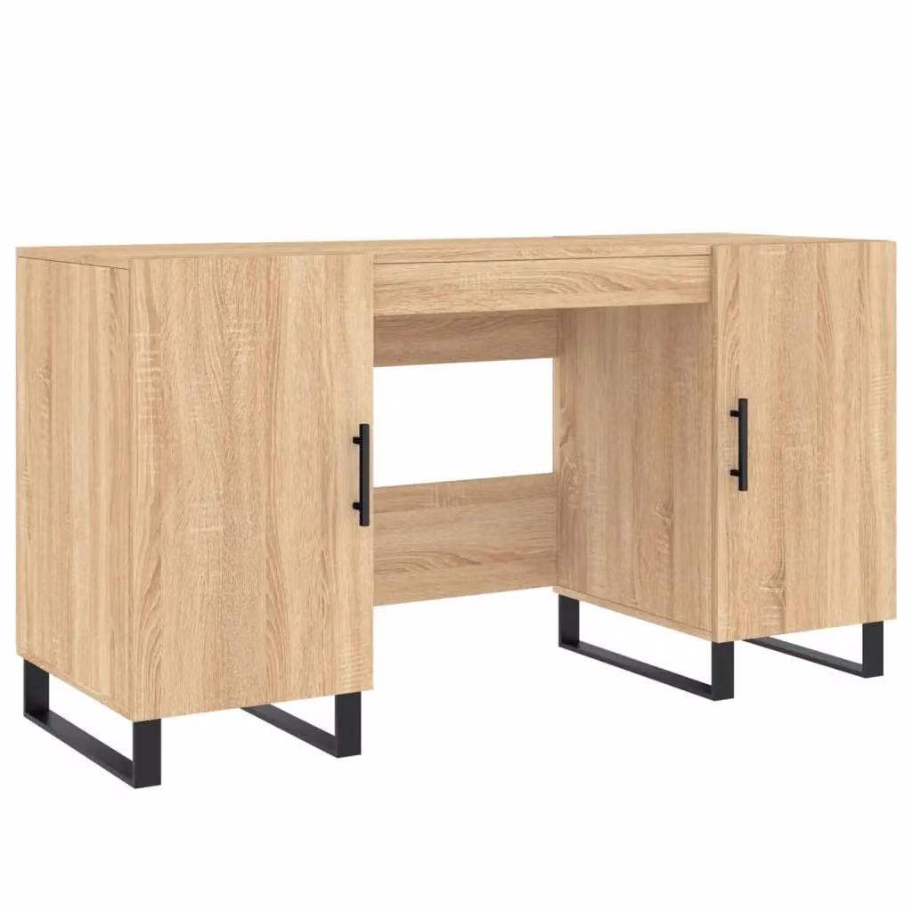Berkfield Home Sonoma Oak Writing Desk in Brown, W/D/H: 140 x 50 x 75 cm – 2