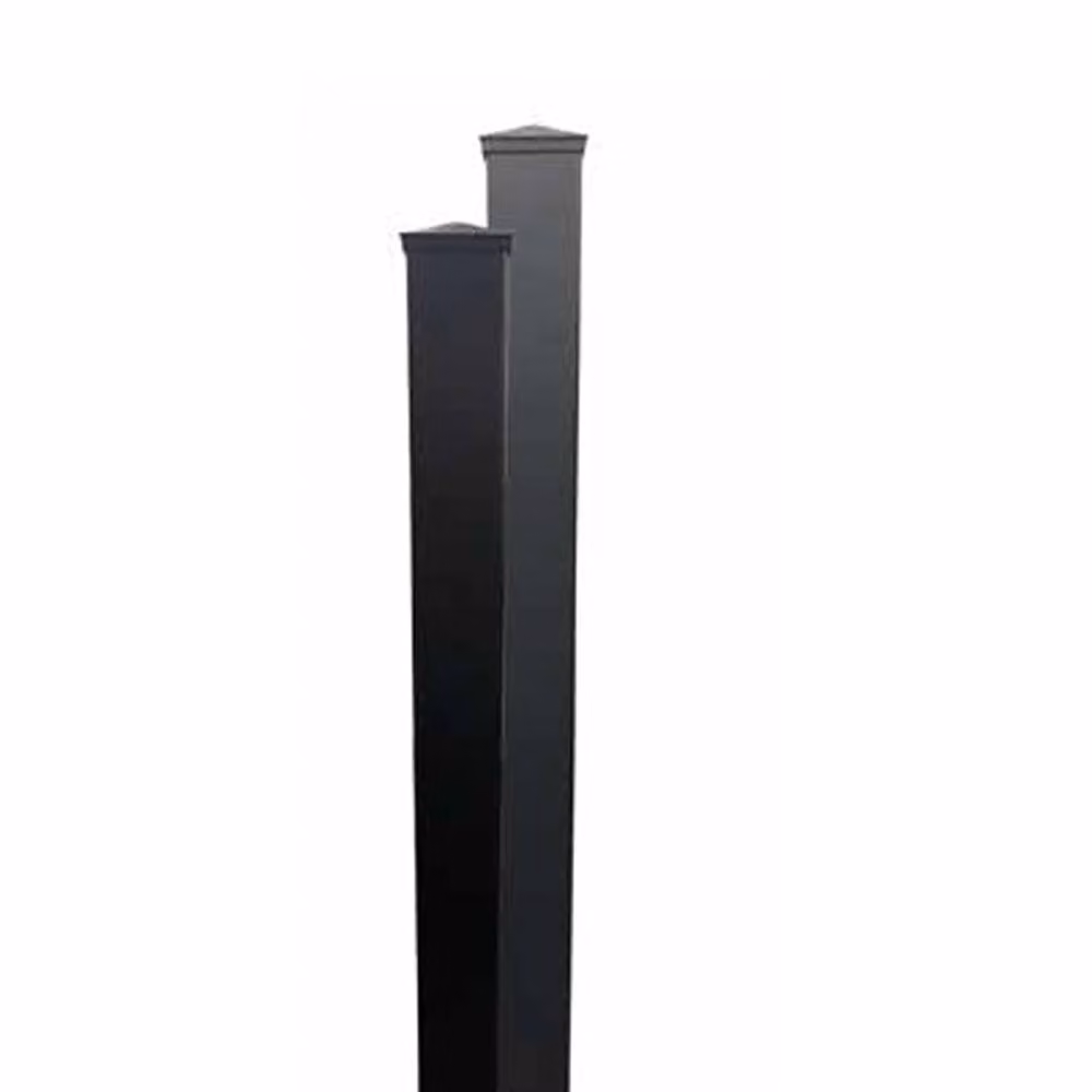 Ready Made Gates 3000mm Aluminium Flanged Square Post, Black, L15 x W15 cm, Bolt Down – 2