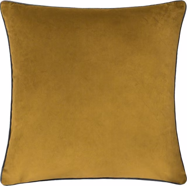 Meridian Velvet Piped Cushion in Moss-Charcoal, W/D/H: 45 x 45 x 45 cm