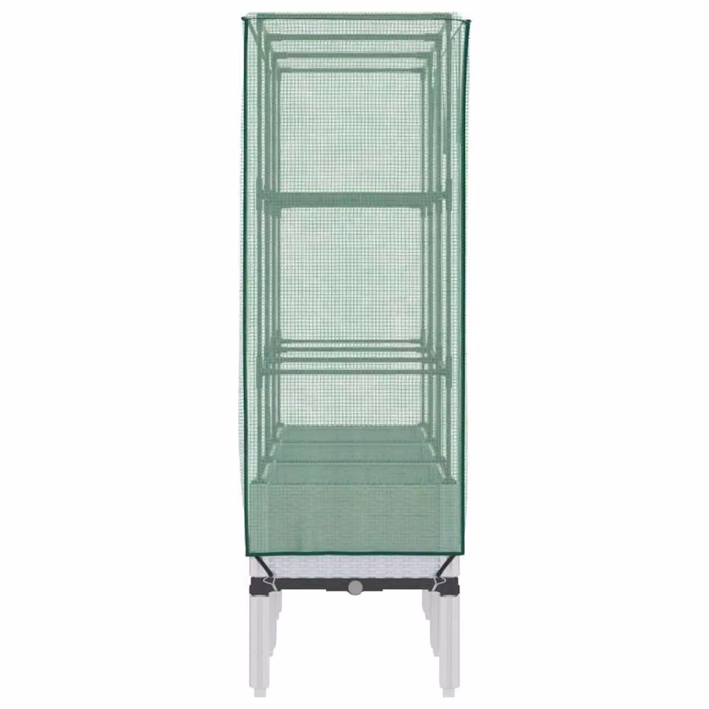 Berkfield Home Raised Bed with Greenhouse Cover in White Rattan Look, W/D/H: 120 x 40 x 140 cm – 3
