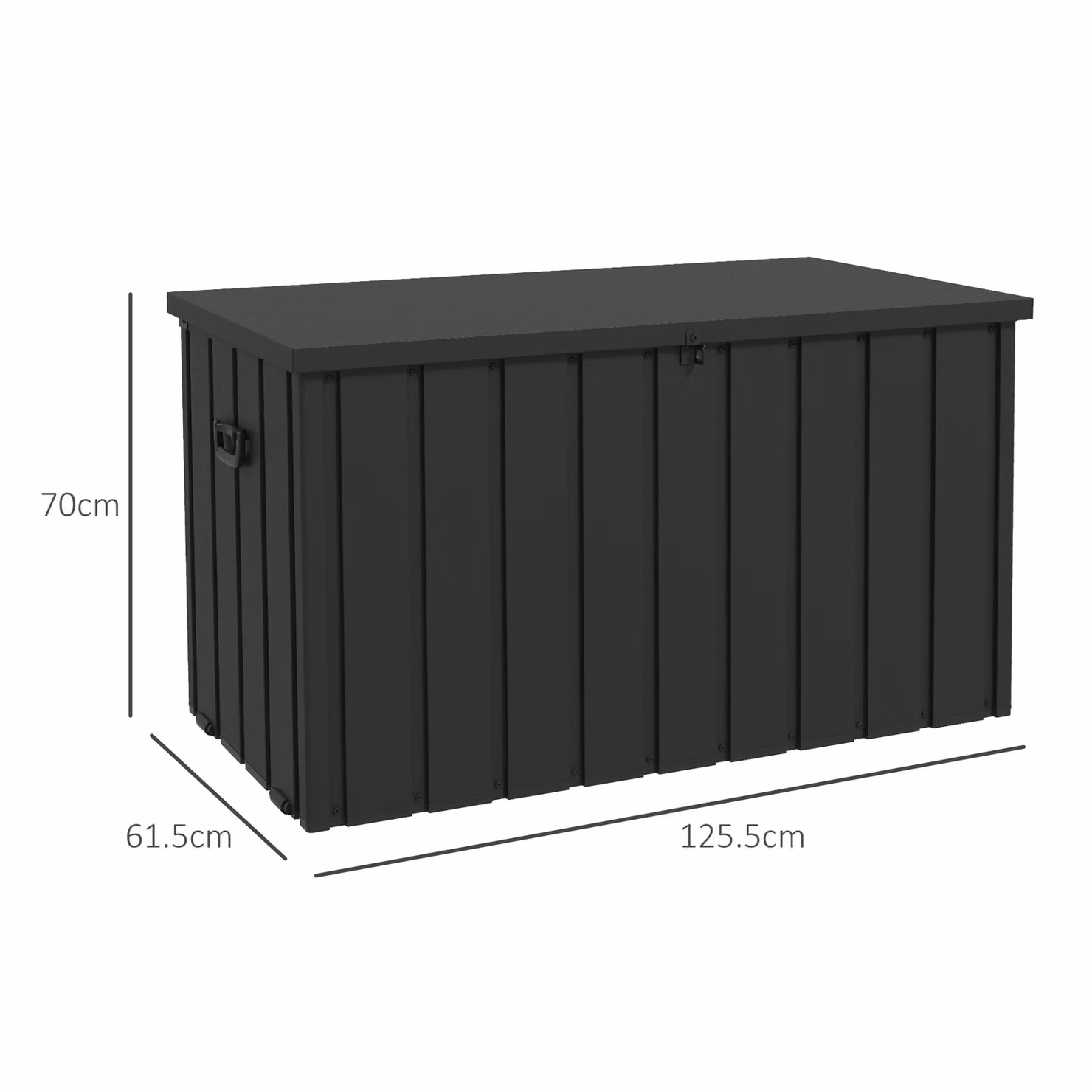 Outsunny 450L Galvanised Steel Garden Storage Box with Wheels, Dark Grey – 3