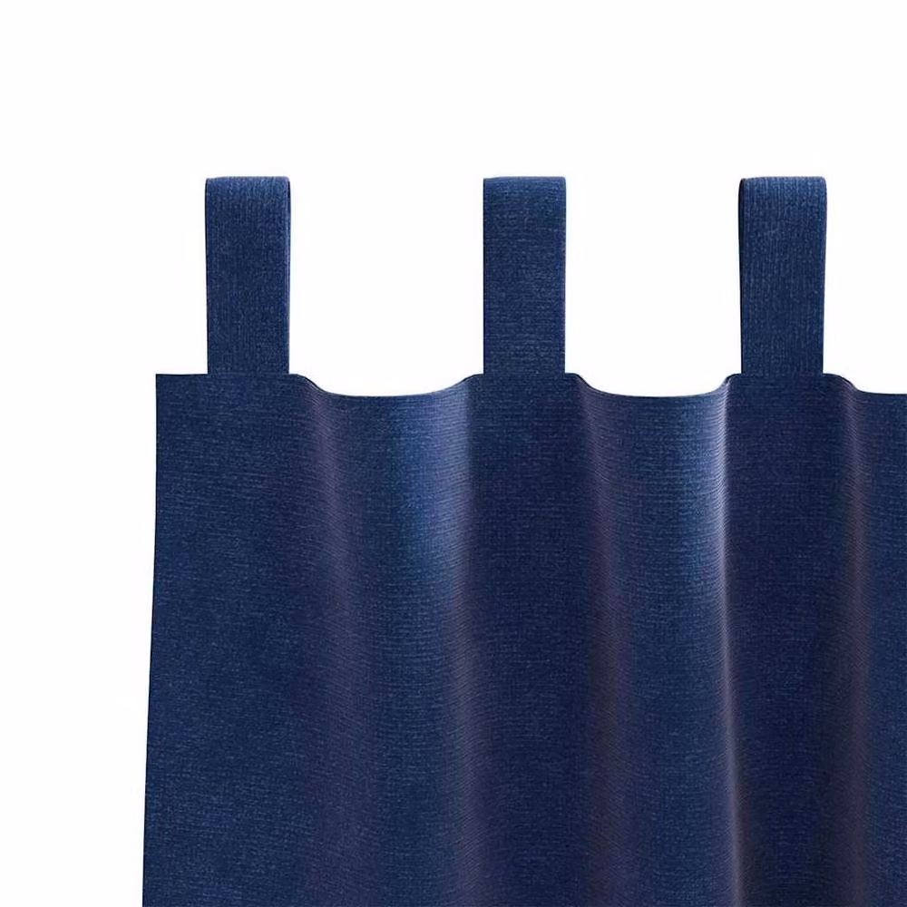 Berkfield Home Navy Blue Velvet Blackout Curtains with Hanging Loops, 2 Pack – 4