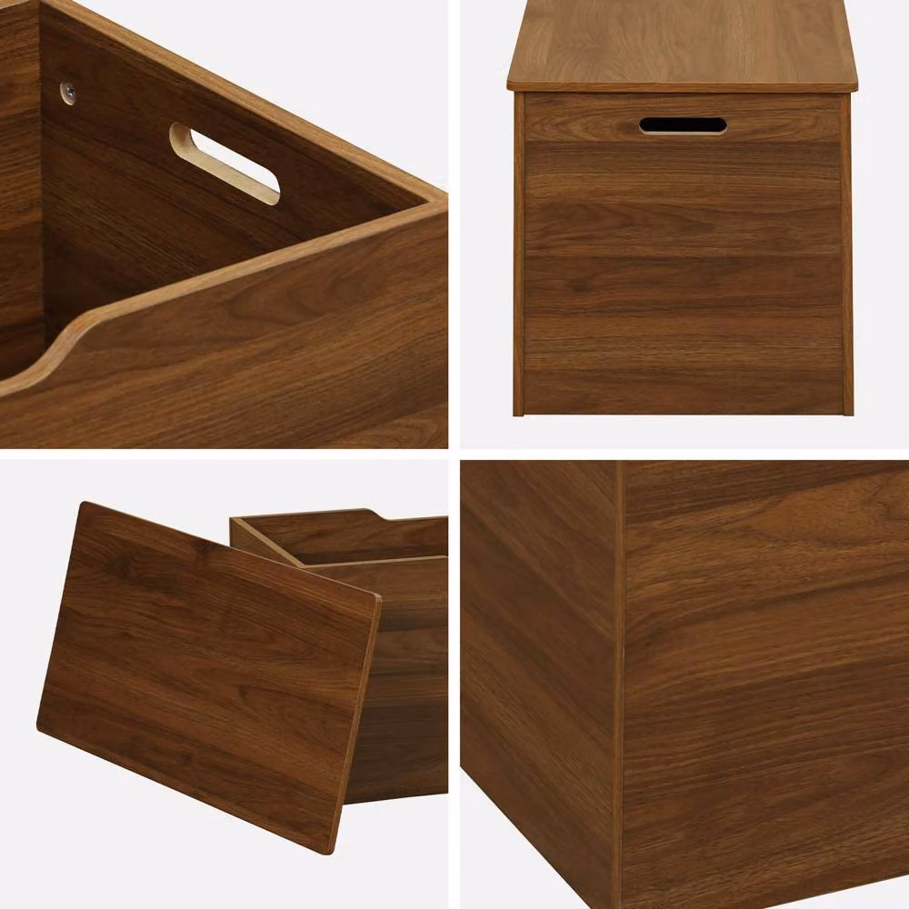 sweeek Walnut Wood Storage Box in Dark Brown, W/D/H: 78 x 40 x 40 cm – 3