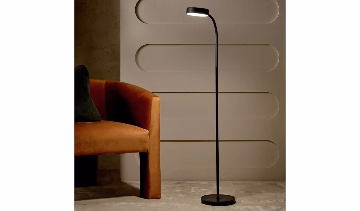 Mopsa Rechargeable LED Reading Floor Lamp in Black with Adjustable Design for Home or Office