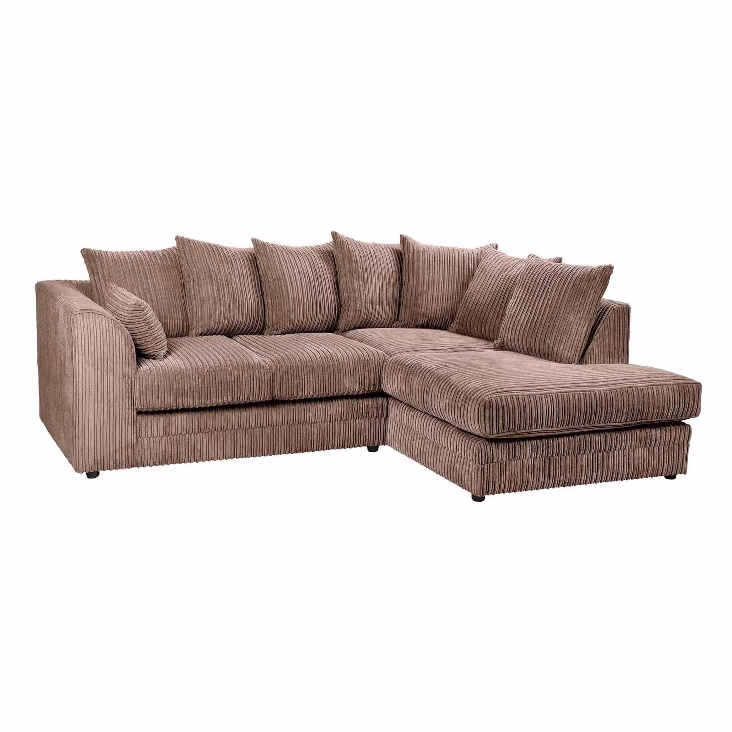 LUXURY LIFE Dylan Right Hand Facing Corner Sofa in Chocolate Brown Jumbo Cord Fabric – 2