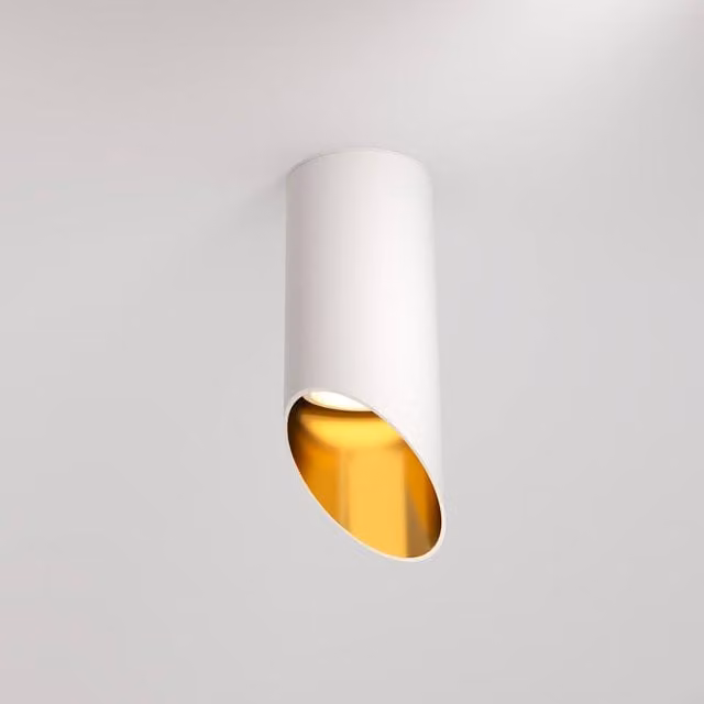 Maytoni Lipari Surface Mounted Downlight, White and Gold, Diameter: 15 cm, GU10