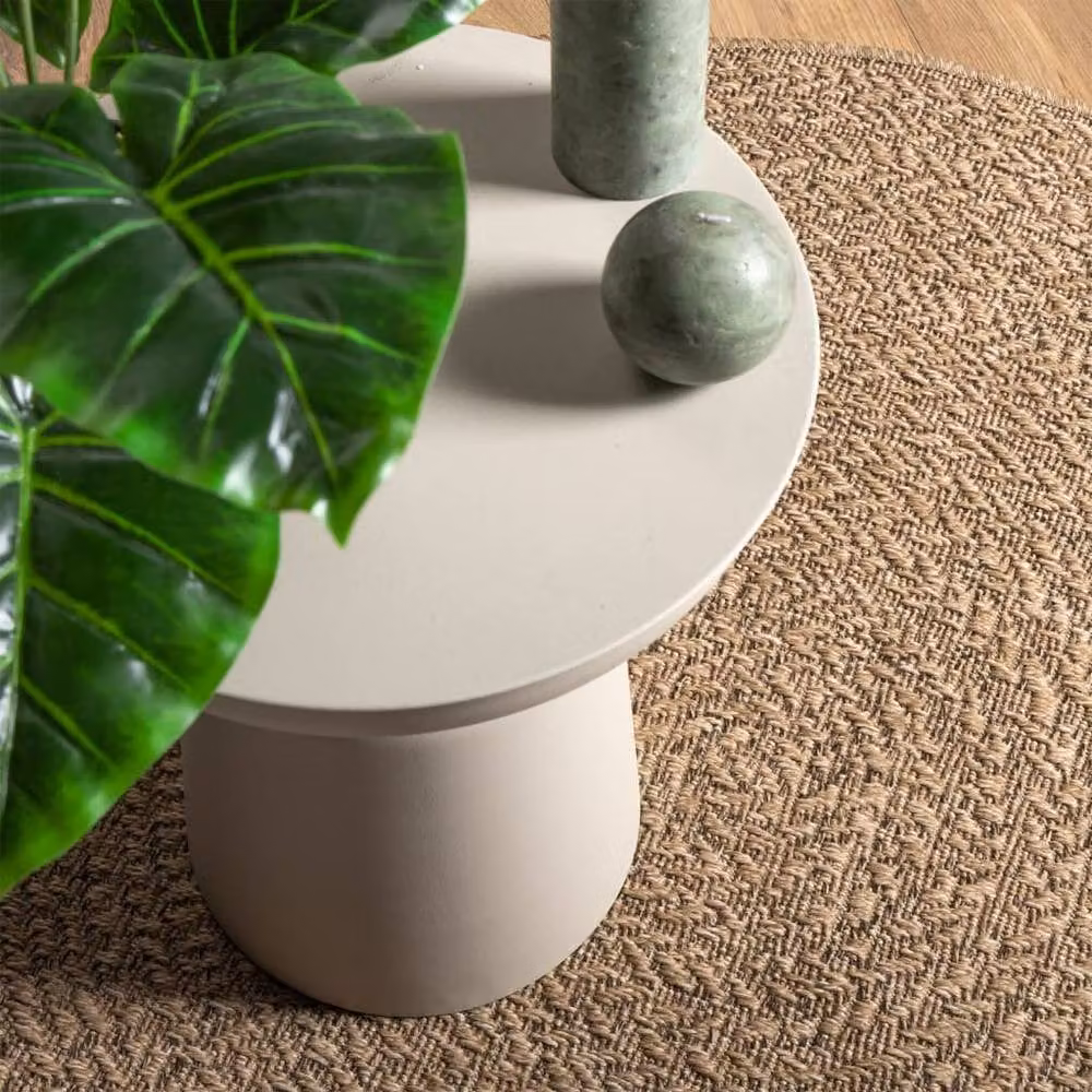 Berkfield Home Round Jute Look Indoor and Outdoor Rug in Brown, Diameter: 100 cm – 2