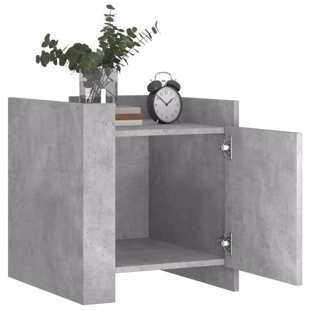 Berkfield Home Bedside Cabinet in Concrete Grey, W/D/H: 45 x 50 x 50 cm – 3