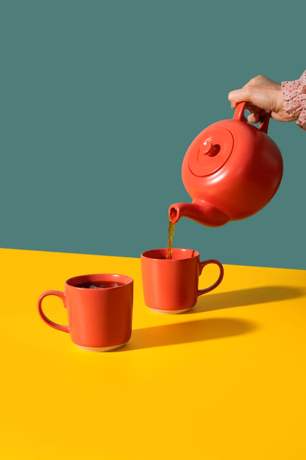 La Cafetiere 3-Piece Red Ceramic Teapot Set with Drip-Free Spout – 2