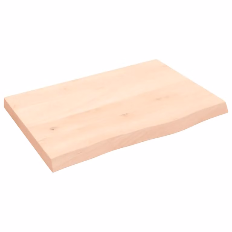 Berkfield Home Brown Untreated Solid Wood Live Edge Bathroom Countertop W: 60 cm, D: 40 cm, H: 2-4 cm