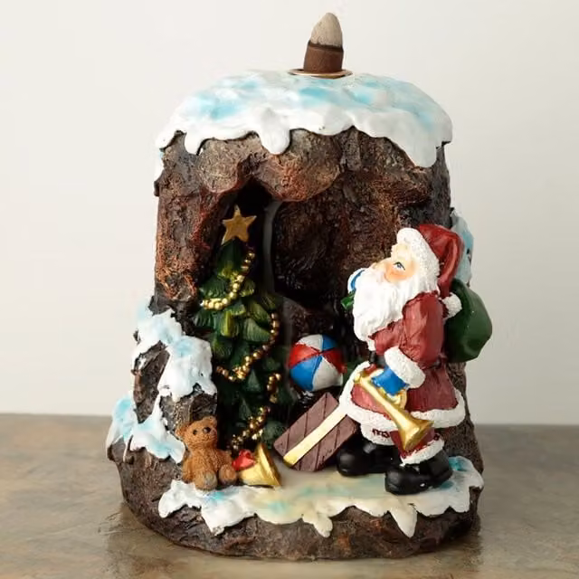 KDMK Christmas Santa's Grotto Backflow Incense Burner in Multicolour