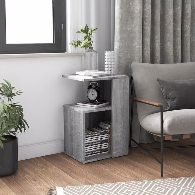 Berkfield Home Grey Sonoma Side Table, W/D/H: 36 x 30 x 56 cm – 1