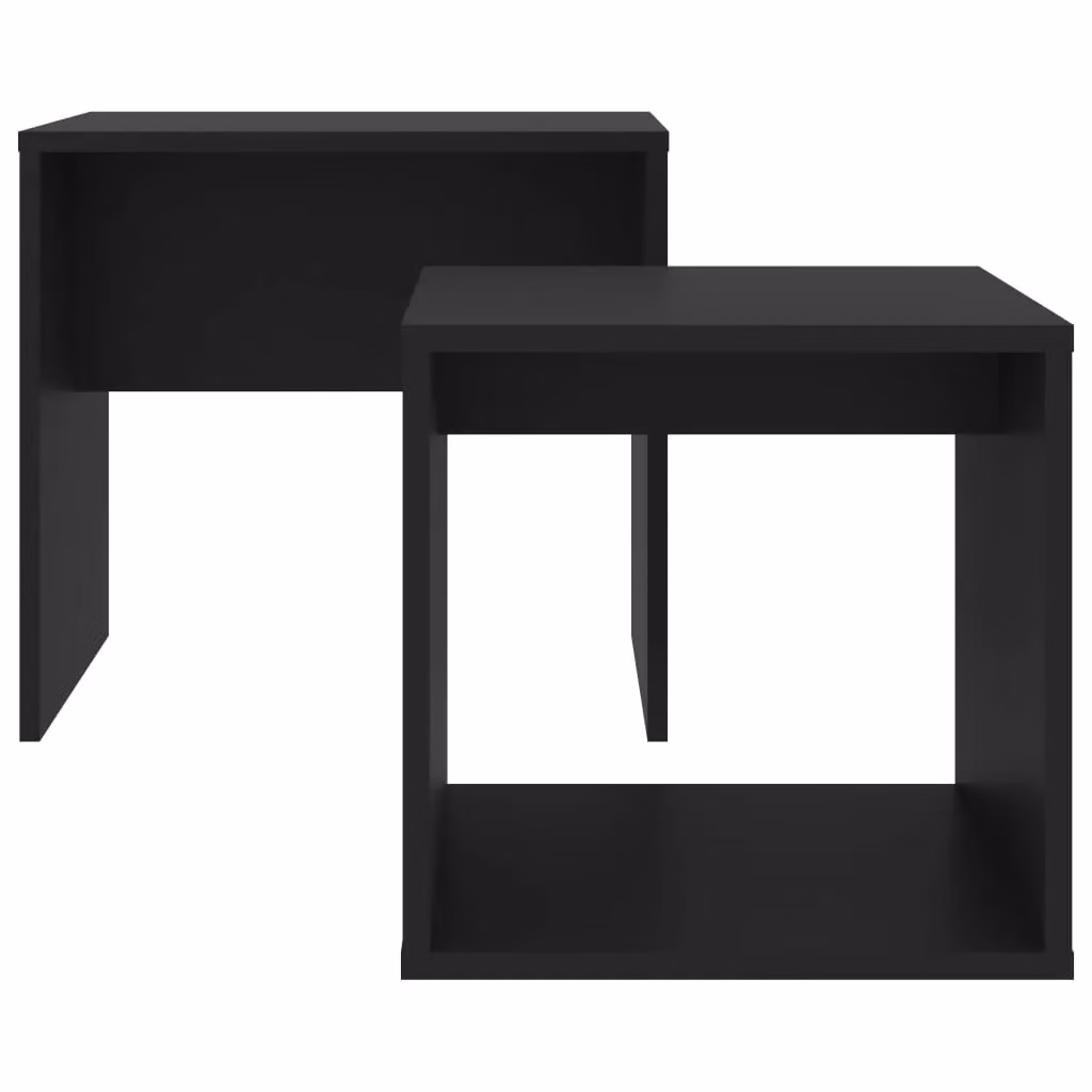 Berkfield Home Black Nested Coffee Table Set in Engineered Wood, W: 48 cm, D: 30 cm, H: 45 cm – 3