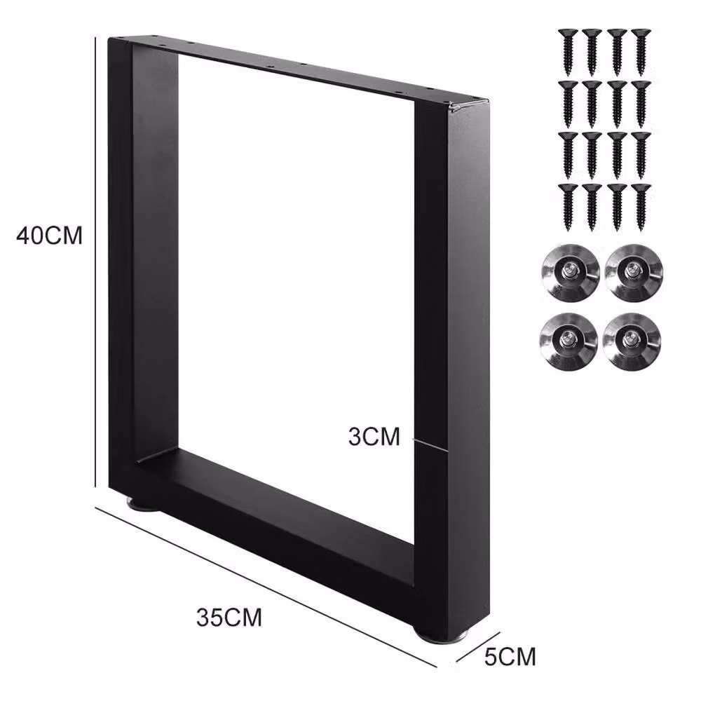 SPETLEK Set of 2 Industrial Steel Legs in Black, L: 50 cm, H: 71 cm – 3