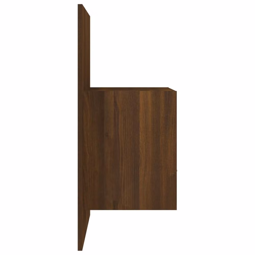 Berkfield Home Wall-mounted Bedside Cabinet, Brown Oak, W/D/H: 80 x 32.5 x 48.5 cm – 3
