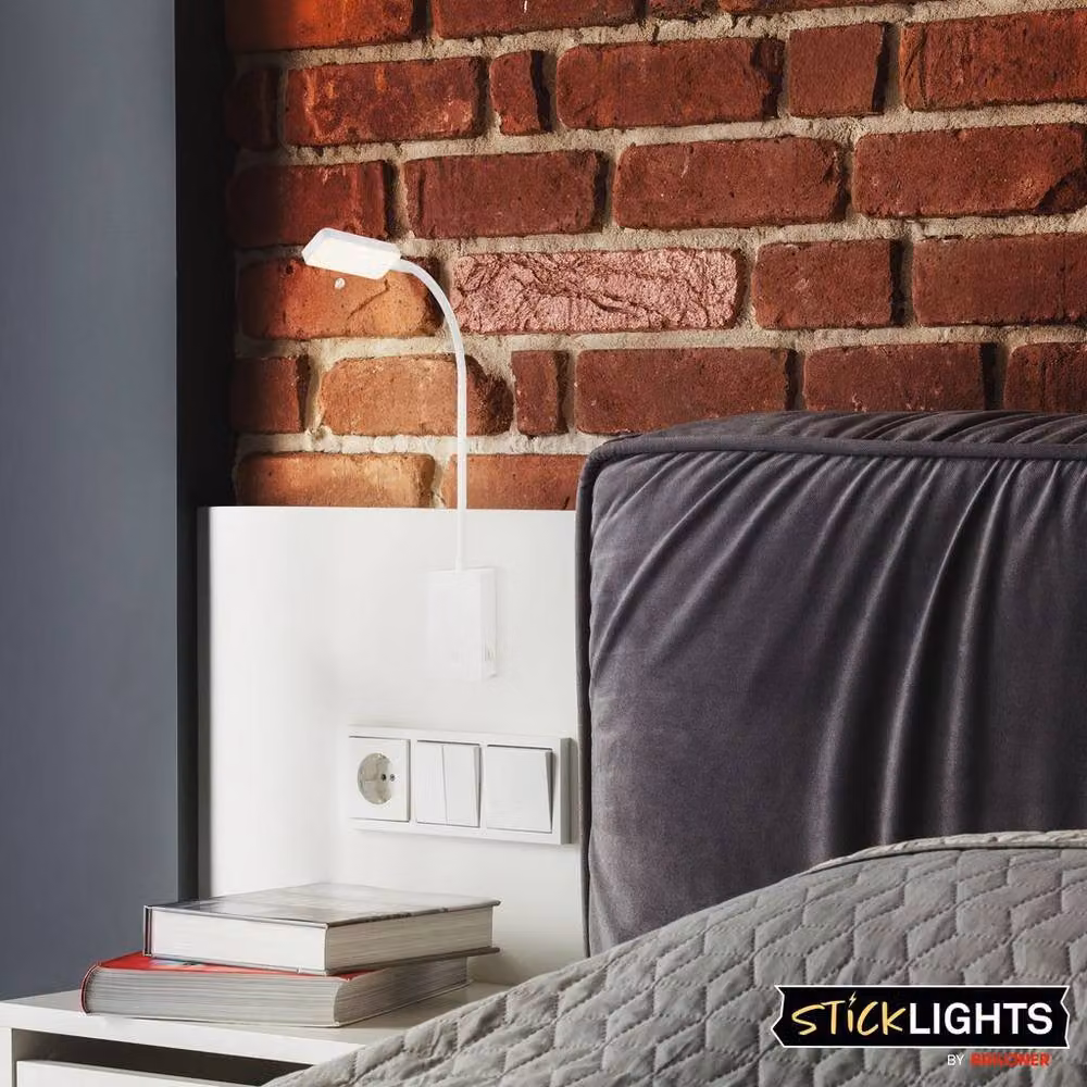 Briloner Sticklights Rechargeable LED Wall Light, Dimmable Touch Control, Warm White, White, W/D/H: 6 x 3 x 50 cm – 8
