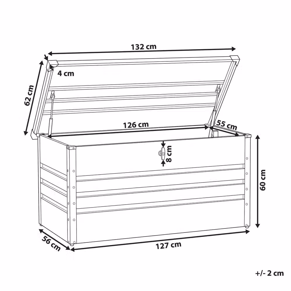 Wyld and Coco 400L Lockable Outdoor Storage Box in Grey Galvanised Steel – 3