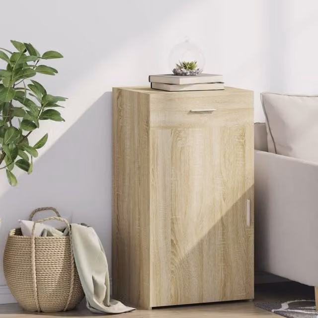 Berkfield Home Sonoma Oak Sideboard in Brown, W: 50 cm, D: 42.5 cm, H: 93 cm