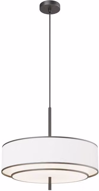 Netlighting Bergamo Modern Cylindrical Pendant Light in Black with White Rimmed Shade, 5 x E27