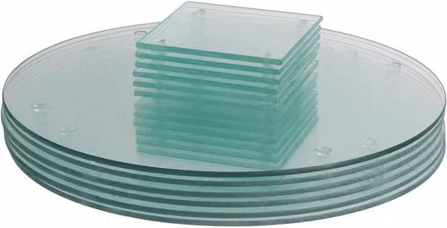 Harbour Housewares 12 Piece Round Transparent Glass Placemats and Square Coasters Set