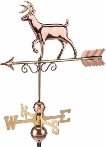 Good Directions Farmhouse Proud Buck Deer Weathervane in Copper and Gold, H 88.9 x W 43.2 x L 47 cm