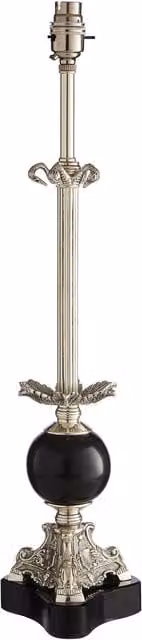 Orsina August Silver Sphere Table Lamp Base in Metal and Brass