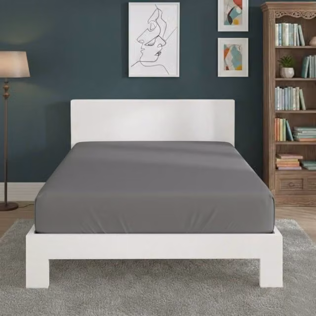 Snug City Grey Polycotton Extra Deep Fitted Sheet, Single, W/D/H: 90 x 200 x 40 cm – 1