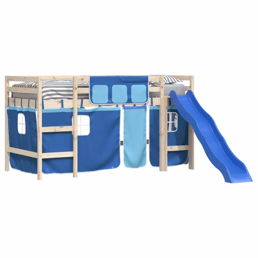 Berkfield Home Opaque Blue Polyester Fabric Panel Curtains for Childrens Loft Beds – 4