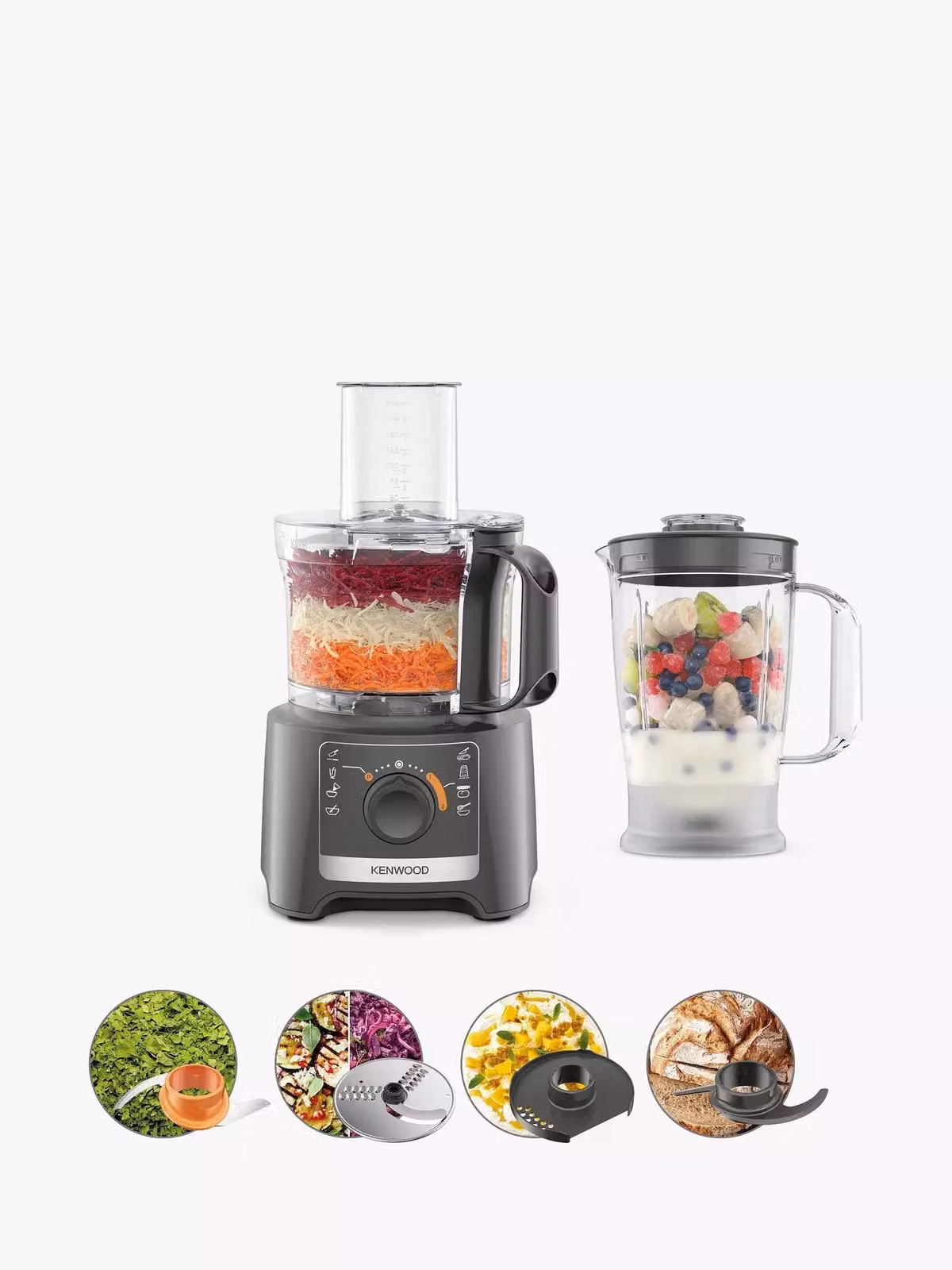 Kenwood 800W MultiPro 2-in-1 Compact Food Processor and Blender in Grey – 2