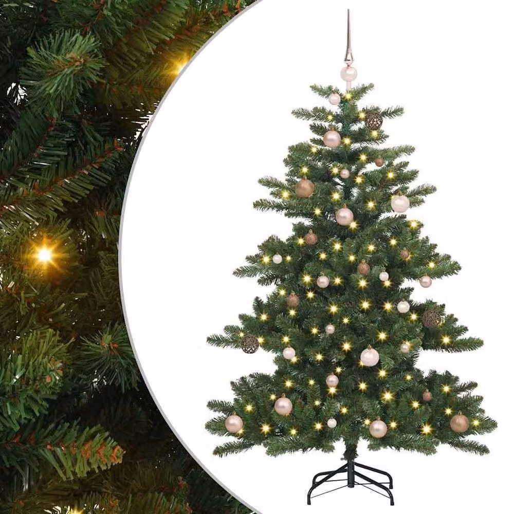 Berkfield Home Elegant Green Artificial Hinged Christmas Tree with 150 LEDs, Height: 150 cm – 3