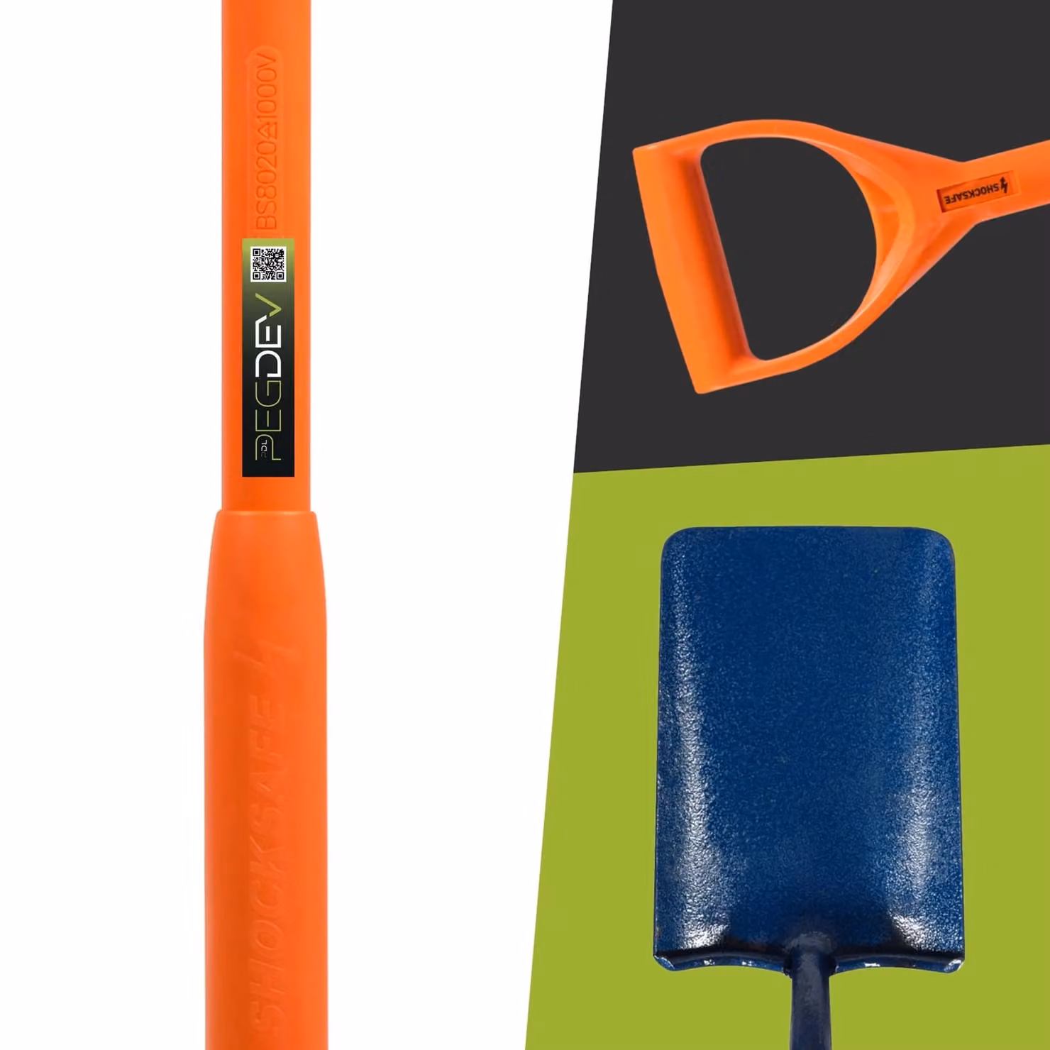 Pegdev Shocksafe Insulated Trenching Shovel, 1000V Rated, Orange – 3