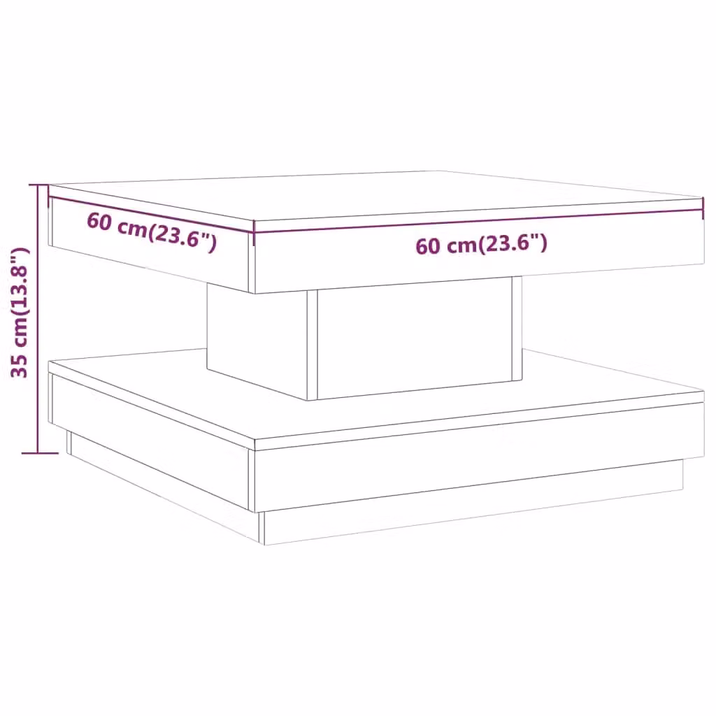 Berkfield Home Grey MDF Square Coffee Table W/D/H: 60 x 60 x 35 cm – 4