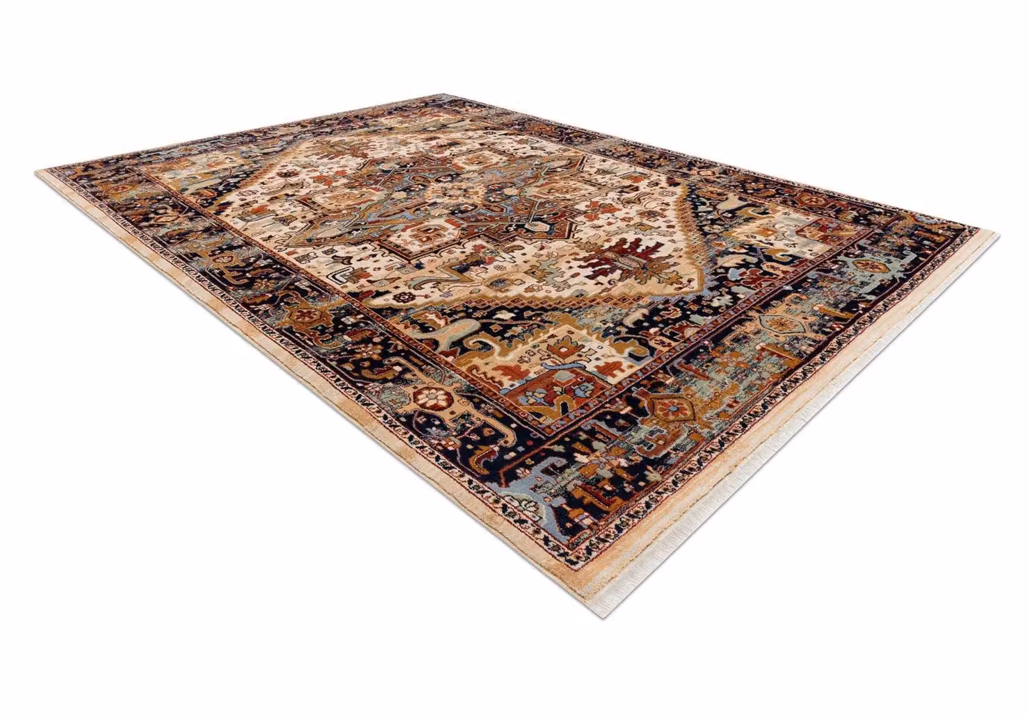 RugsX Wool Keshan Oriental Rug in Beige and Multicolour, W: 80 cm, L: 145 cm – 2