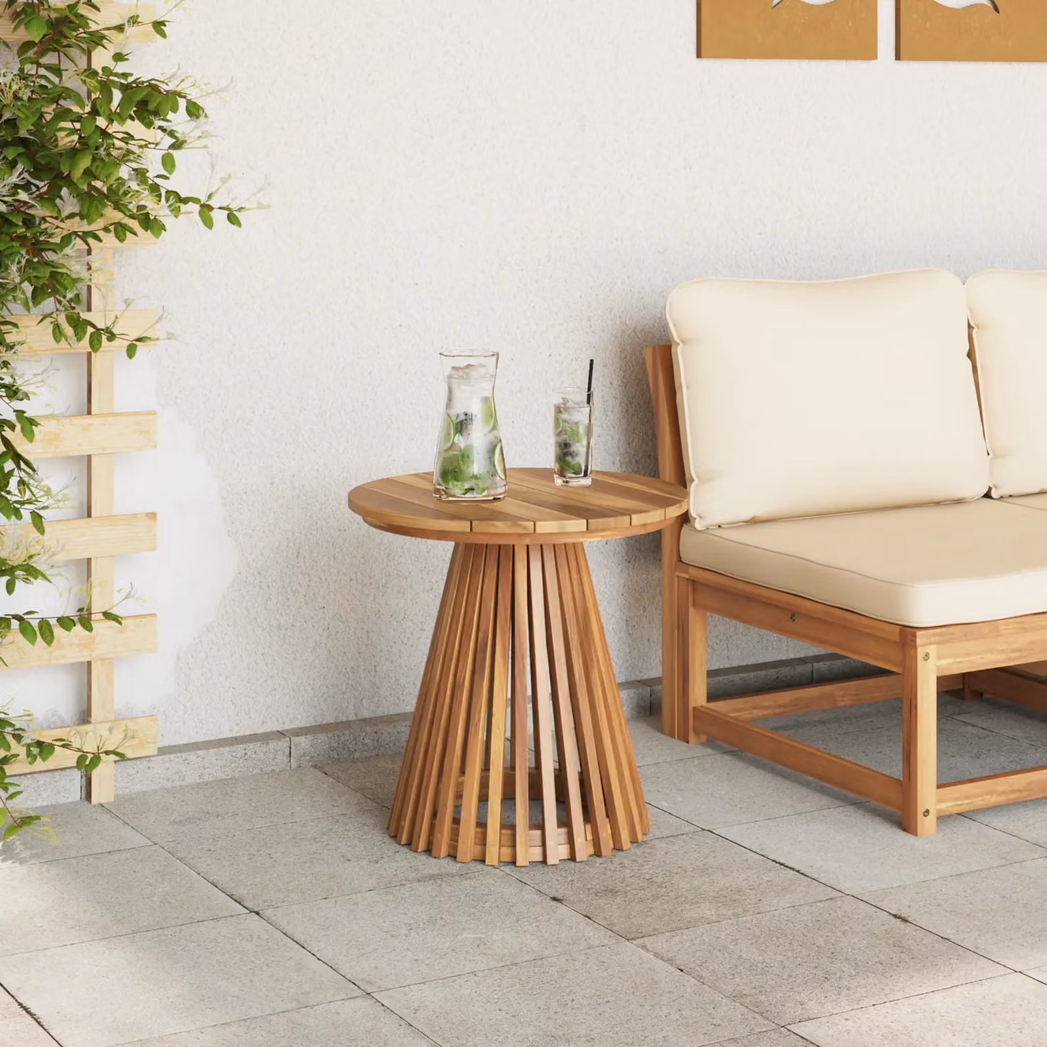 Berkfield Home Garden Side Table in Brown Solid Teak Wood W/D/H: 50 x 50 x 49.5 cm – 3