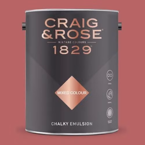 Craig & Rose 1829 Paint Stop Chalky Matt Emulsion in Persian Rose, 5 l