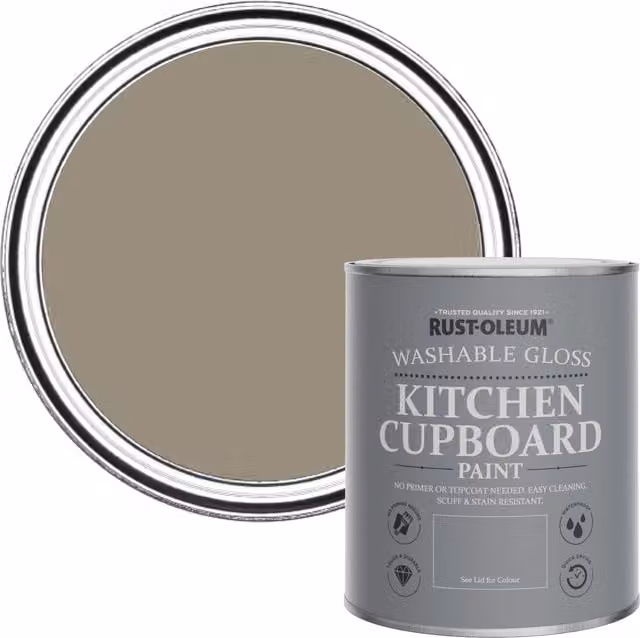 Rust-Oleum Gloss Kitchen Cupboard Paint, Brown, 0.75 l