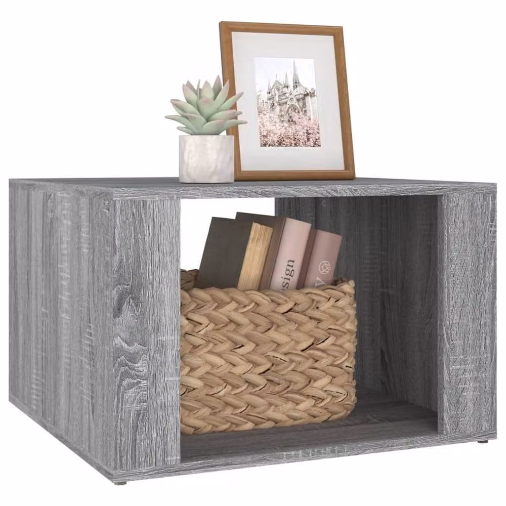 Berkfield Home Sonoma Bedside Table in Grey, W/D/H: 57 x 55 x 36 cm – 3