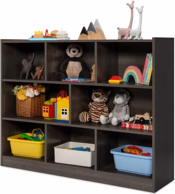 COSTWAY 8 Cube Wood Bookcase in Brown