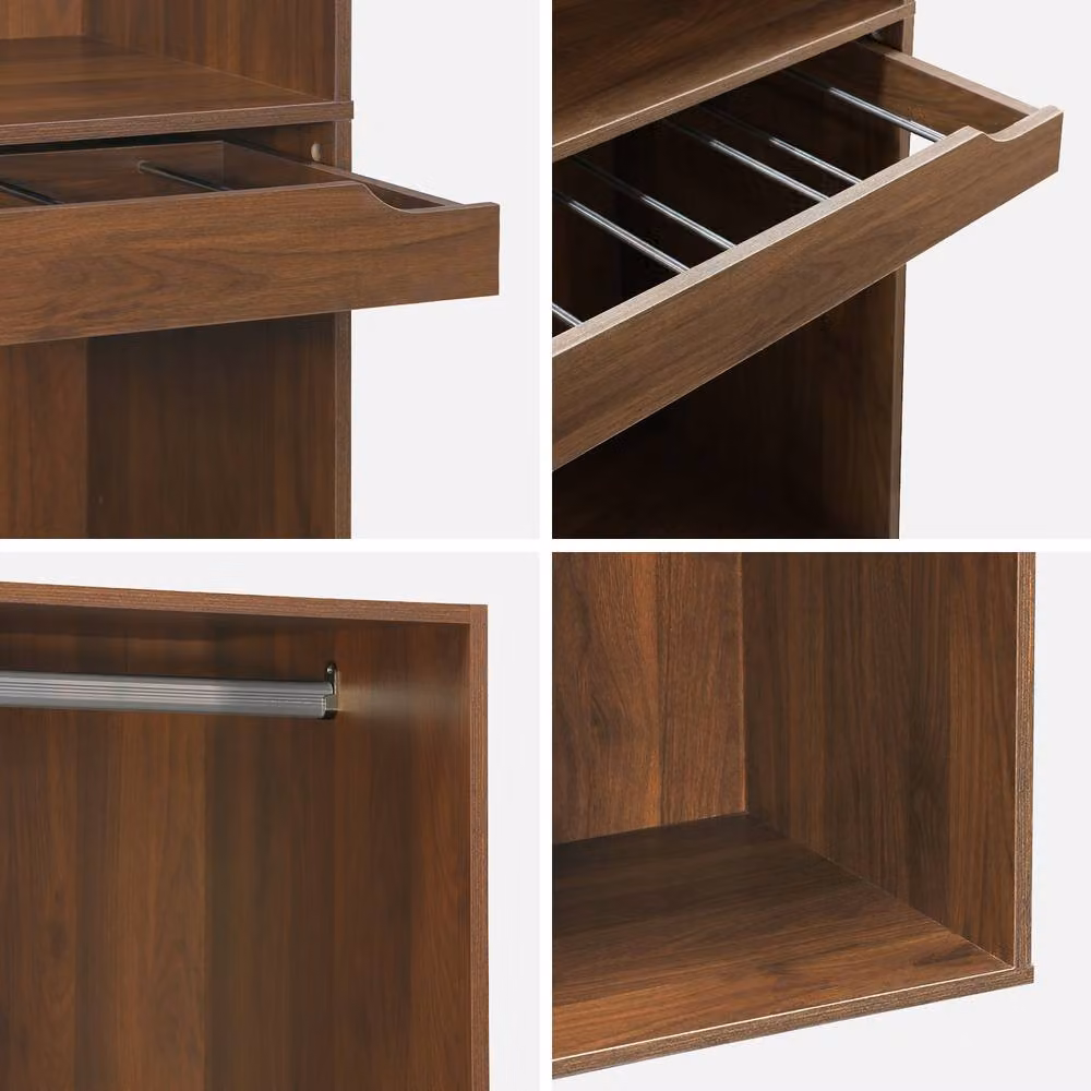 sweeek Modular Open Wardrobe Rail Unit in Dark Brown, W/D/H: 180 x 60 x 45 cm – 3