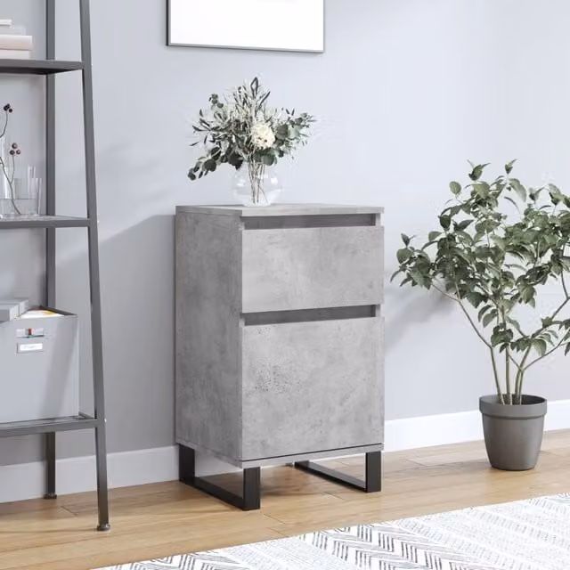 Berkfield Home Industrial Sideboard in Concrete Grey, W/D/H: 40 x 35 x 70 cm – 1