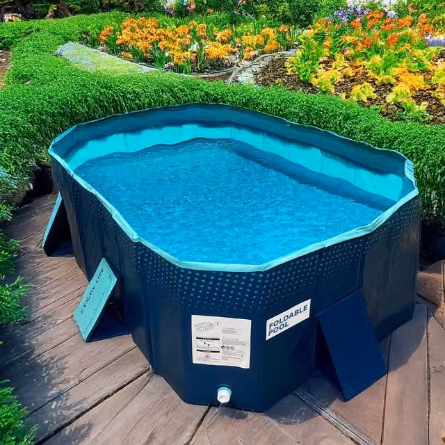 Starlyf Large Foldable Above Ground Pool in Blue